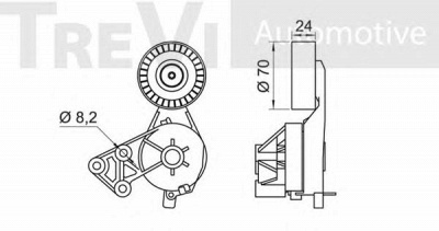 TREVI AUTOMOTIVE ta1750 -  Натяжная планка, поликлиновой ремень